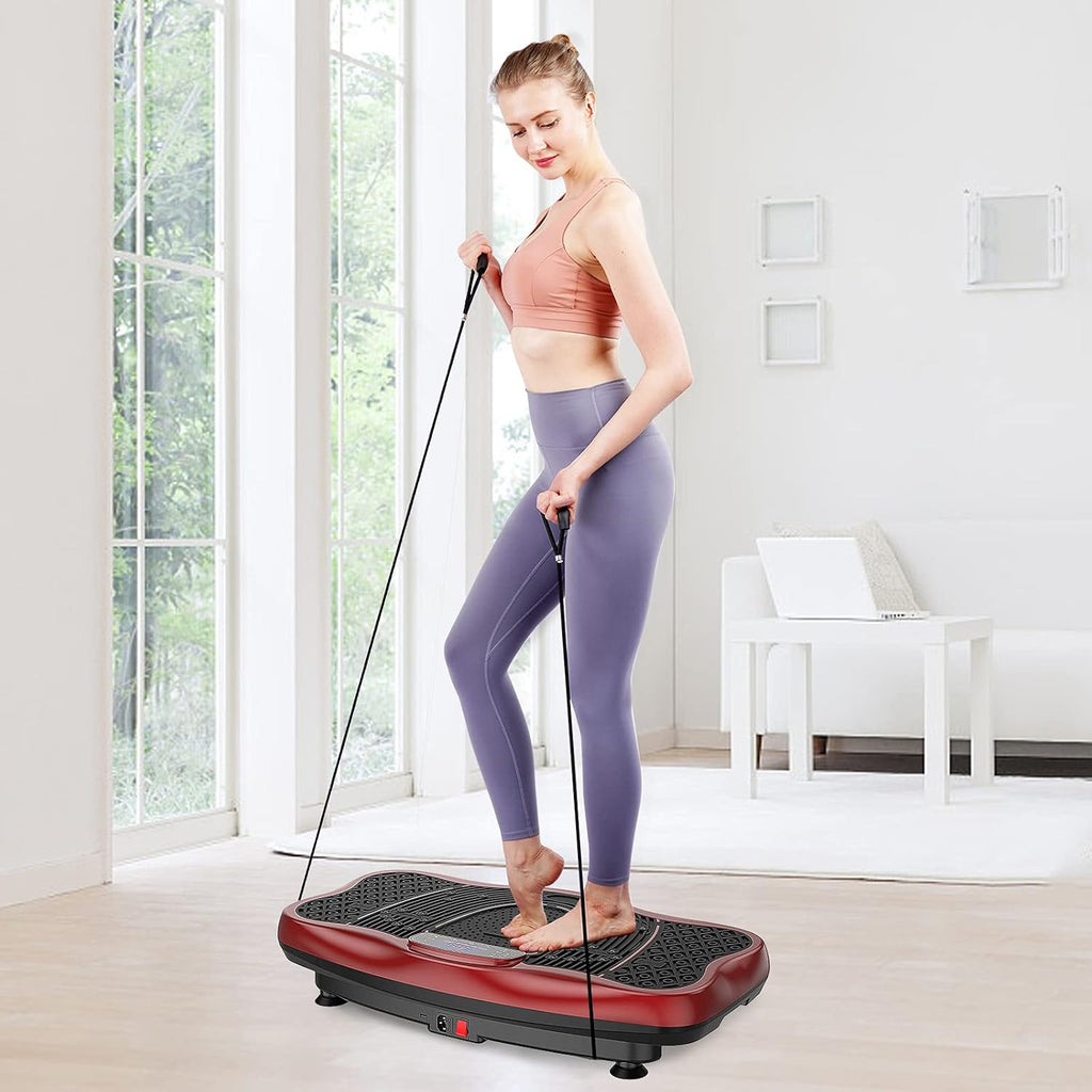 Skiennix Vibration Plate Exercise Machine - Whole Body Workout Platform for Home Fitness | 99 Levels + Loop Bands + Remote