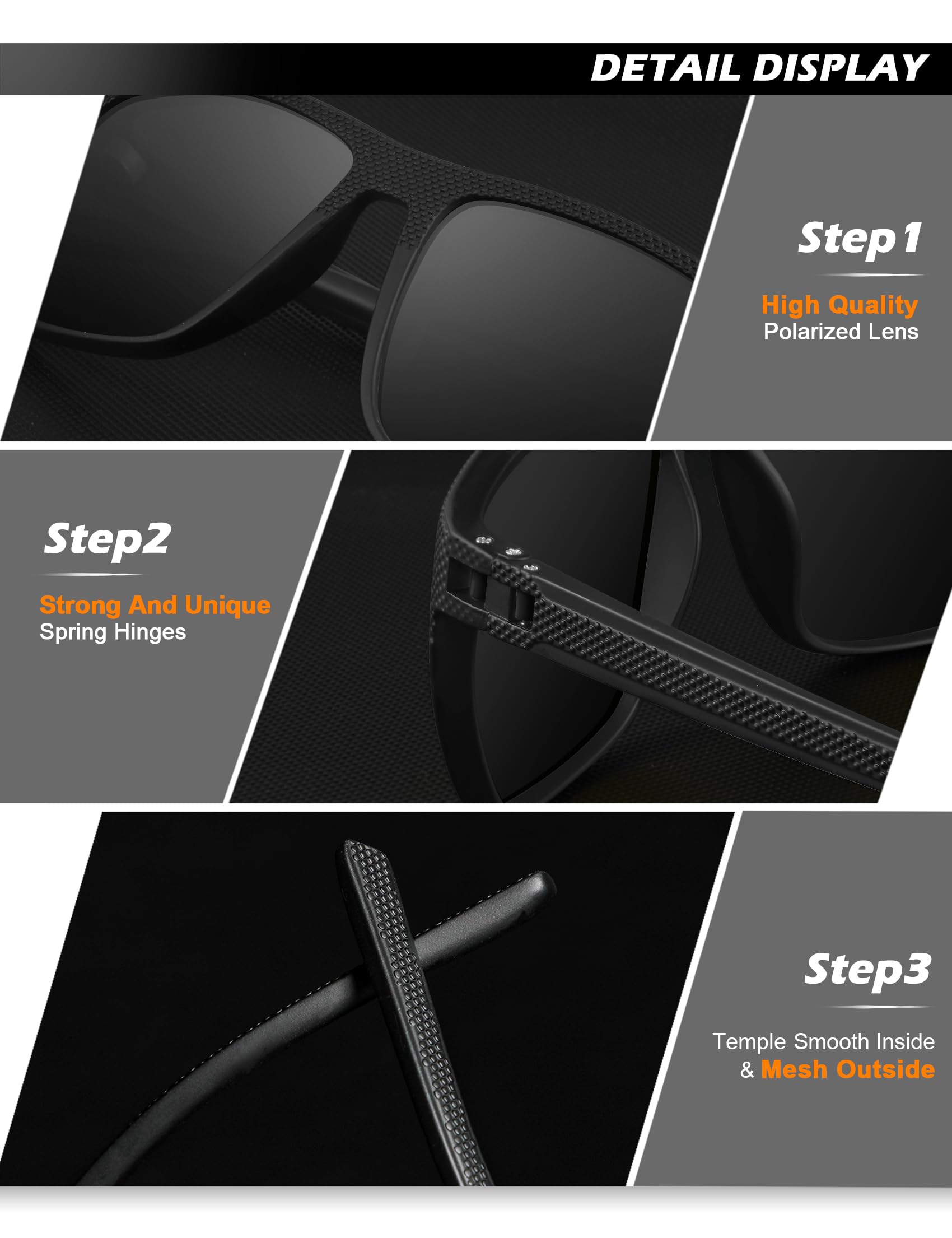 NSSIW Mens-Sunglasses Polarized Sunglasses Men : Classic Sun Glasses with UV Protection for Driving Fishing Golf 4 Packs