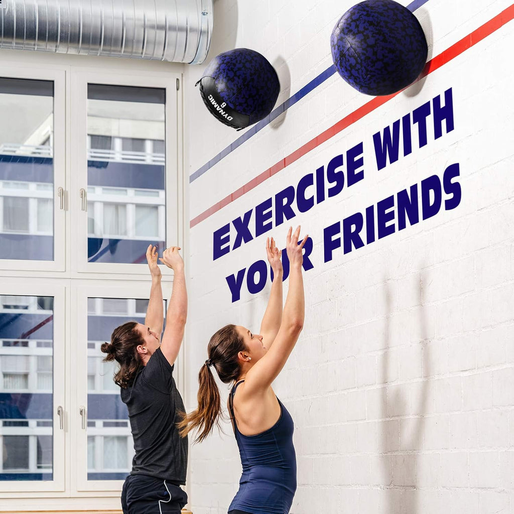 Yes4All Wall Ball - Soft Leather Weighted Exercise Ball for Dynamic Workouts | 6 LB - 30 LB
