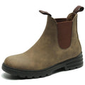 Cestfini Women's Low Heel Chelsea Boots Round Toe Elastic Ankle Booties Ladies Casual Slip On Leather Shoes 8.5, Khaki