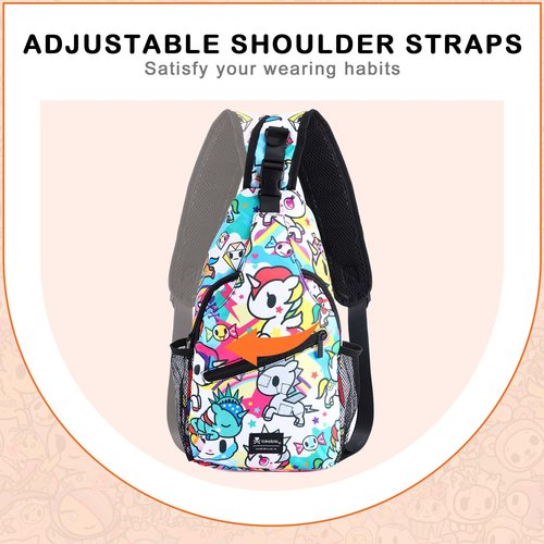 tokidoki Small Sling Bag for Women, Crossbody backpack Chest Bags Sling Daypack Fanny Pack Outdoors Hiking Traveling(Colorful)