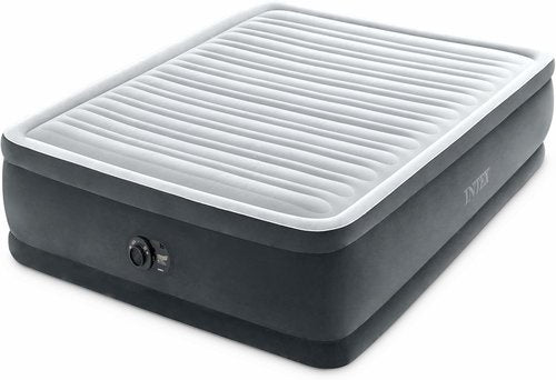 Intex Dura-Beam Deluxe Comfort-Plush Elevated Air Mattress - Queen Size with Built-in Electric Pump | 18" Height, 600lb Capacity