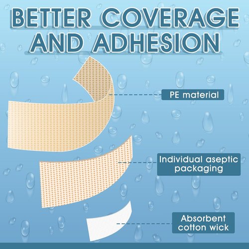 Geiserailie Adhesive Bandages - 200 Pcs Waterproof Flexible Oval & Square Strips for Skin Wound Care