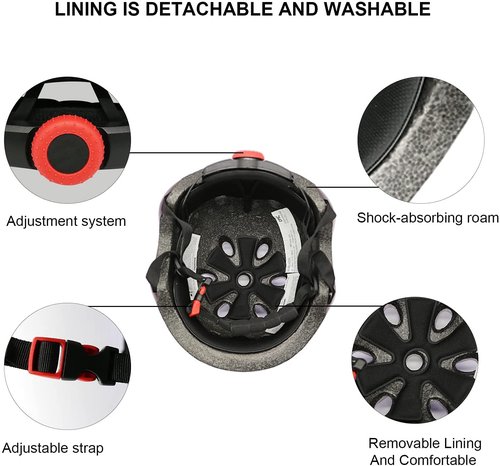 CELOID Kids Helmet Pad Set,Adjustable Kids Skateboard Bike Helmet Knee & Elbow Pads Wrist Guards 8-14yrs Youth Protective Gear Set for Girls Boys Bicycle Bike Roller Skating Scooter Rollerblade Sport