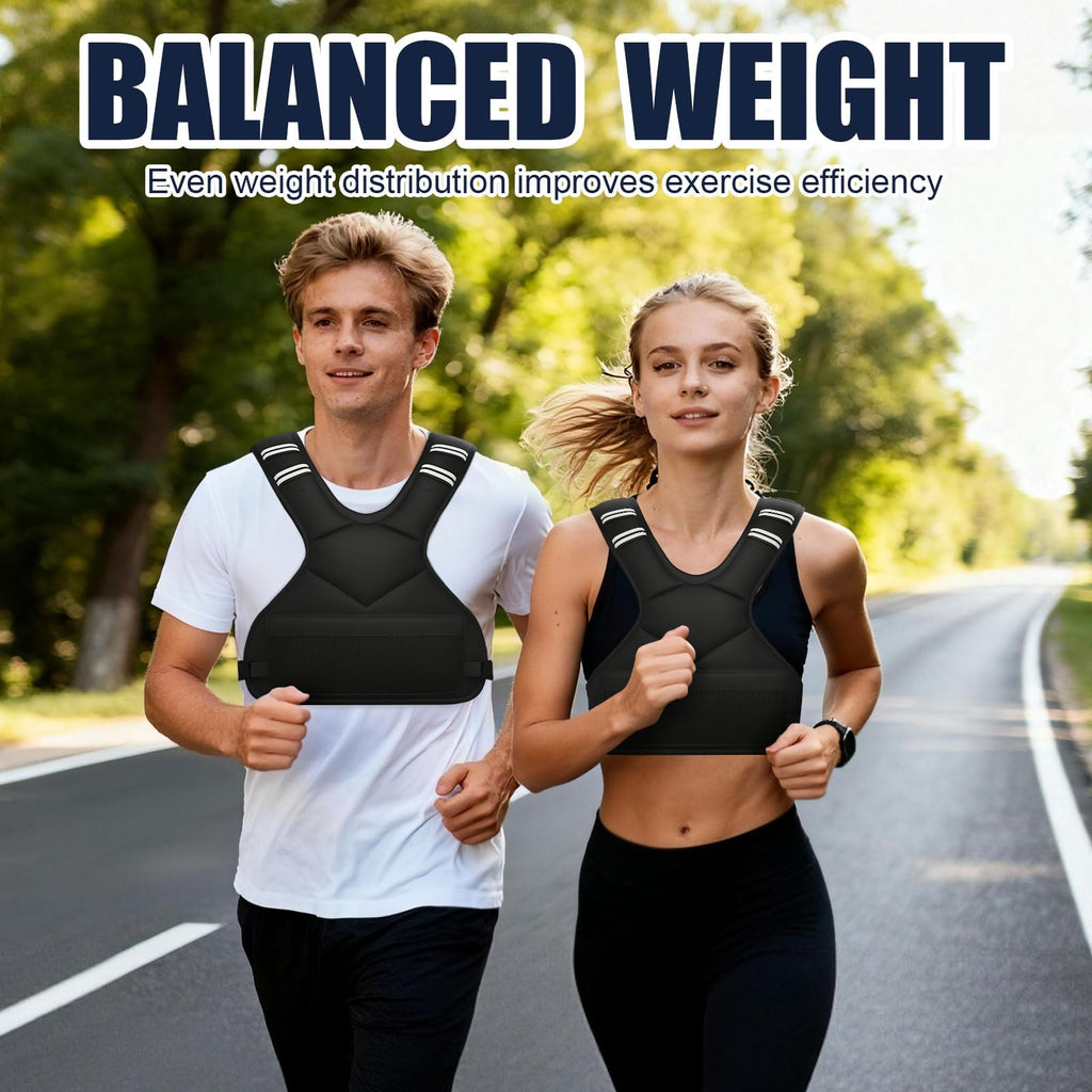 Ragebby Adjustable Weighted Vest for Women Men, 4-10lb Vest with 6 Ironsand Weights, Weight Vest with Reflective Strip for Running, Walking, Exercise, Strength Training