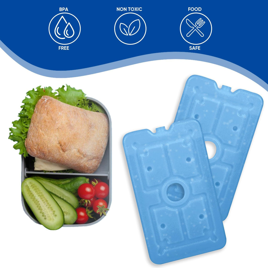 Life BROS 4-Pack Slim Flat Ice Packs for Coolers & Lunch Boxes – Freezer Packs for Beach, Camping, Reusable Long-Lasting Cooling for Food, Drinks & Kids Lunch Bag