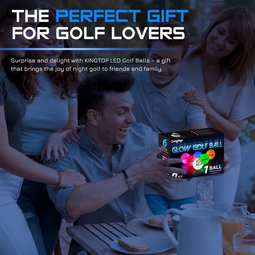 KINGTOP 4-Pack Rechargeable Golf Hole Light and 6 Glow in The Dark Golf Balls Bundle, Great for Night Golf, Backyard Putting, Chipping Practice, Golf Parties