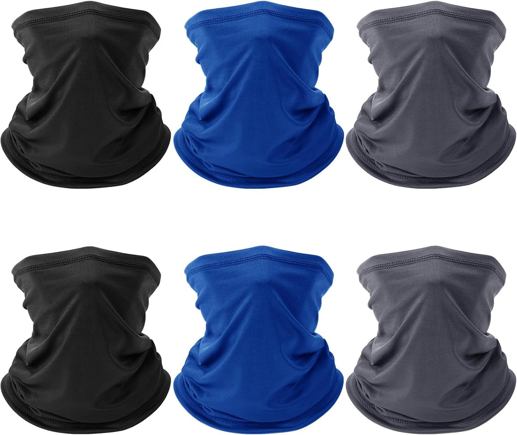 Skiennix 6 Pack Neck Gaiters - UV Protection Cooling Face Masks for Men & Women | Summer Scarf Bandana