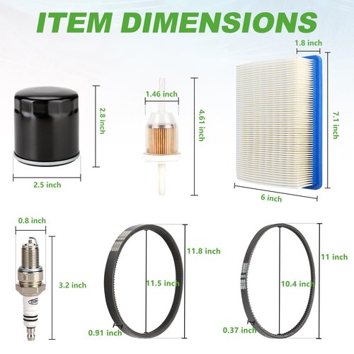 10L0L Golf Cart DS Tune Up Kit W/Clutch Drive & Generator Belt for Club Car DS Gas 1992-2004 Golf Cart with FE290, FE350 Kawasaki, Air & Oil Fuel Filters Spark Plug, Replaces OEM 1025582, 101916701