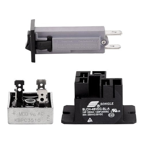 10L0L Relay, Rectifier, Circuit Breaker Charger Repair Kit for Club Car 48V Powerdrive 1 & 2 Charger, OEM CCX8506 102273501 101828601