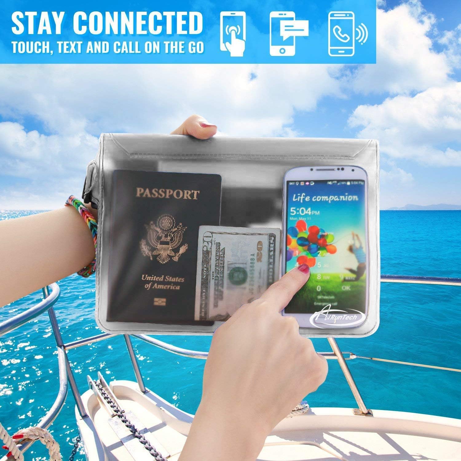 AiRunTech Waterproof Fanny Pack - Dry Bag for Phone, Passport & Wallet | Ideal for Travel & Water Activities