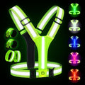 Skiennix Reflective Running Vest - Rechargeable LED Armband for Night Safety | Adjustable Size for All Ages