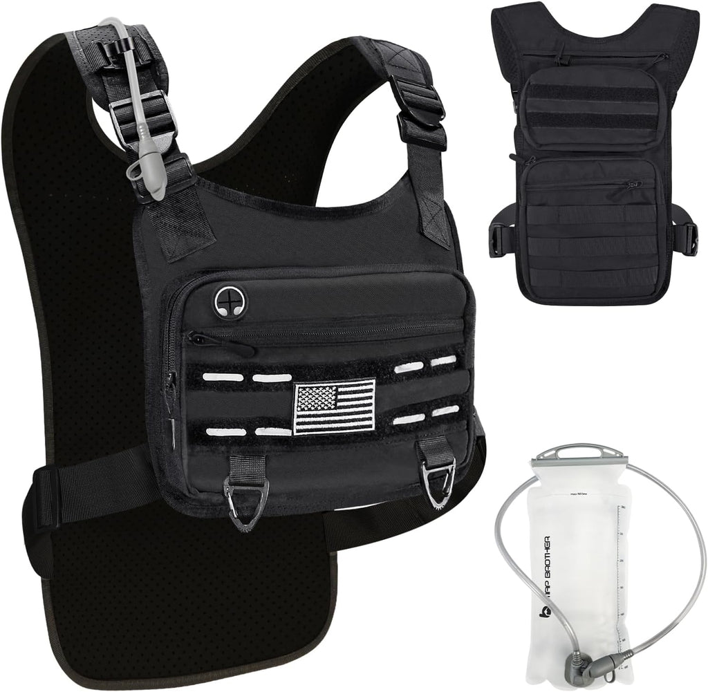 PORTHOLIC Running Vest - Adjustable Hydration Pack with 500ml/1.5L Water Bottle | Reflective & Lightweight for Hiking