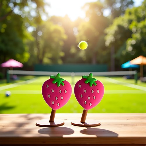 Czhotg 2Pcs Pink Strawberry Tennis Racket Vibration Dampener Soft Silicon Racket Dampener Cartoon Shape Tennis Racquet Shock Absorbers Tennis Racket for Racquetball