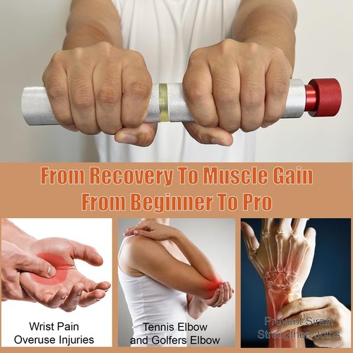 Forearm Strengthener and Wrist, Adjustable Resistance, Comfortable Grip and a Durable Design Roller Perfect for Men and Women - Ideal for Hand, Wrist, and Forearm Strength Training, Workout - Wrist/Arm Builder (red)