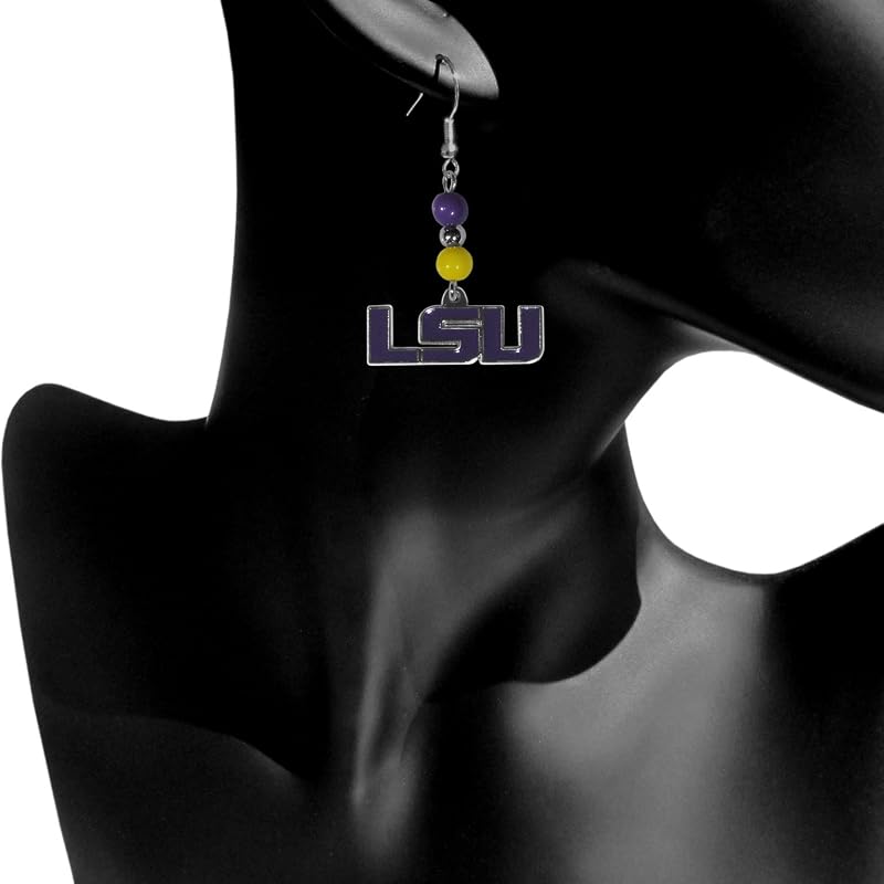 LSU Tigers NCAA Fan Bead Dangle Earrings