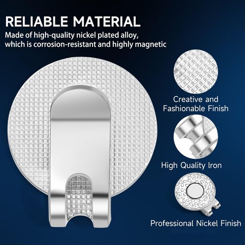 Jecten 6PCS Magnetic Golf Hat Clips, Magnetic Golf Ball Marker Holders, Golf Ball Marker Caps Holders Magnet for Golf Hats Belt Gloves Bags (Golf Ball Marker Not Included)