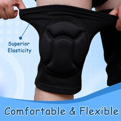 King Mills Plus Size Black Volleyball Knee Pads - Anti-Slip Protection for Youth 8-14 | Comfortable 3XL Fit