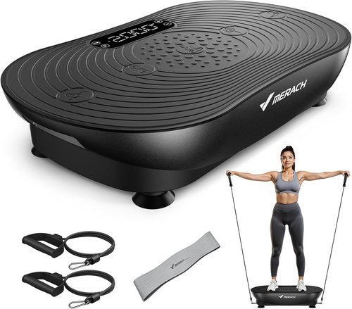 MERACH Vibration Plate Exercise Machine - Full Body Vibrating Platform for Weight Loss & Muscle Activation | LED Touch Screen, Bluetooth