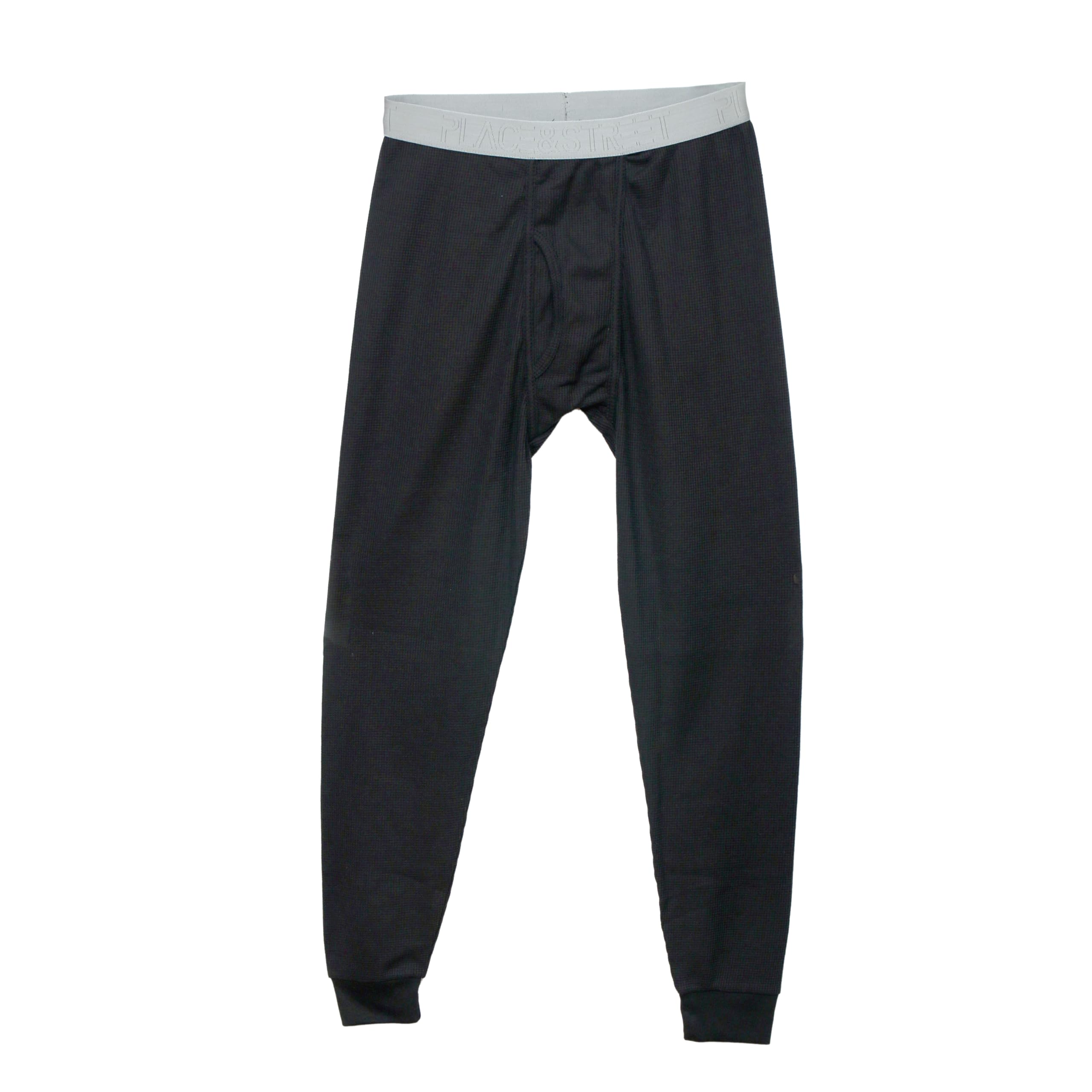 Thermal Underwear Pants For Men Long Johns Cotton Blend Base Layer Waffle Knit Bottoms Classic Cold Weather Black