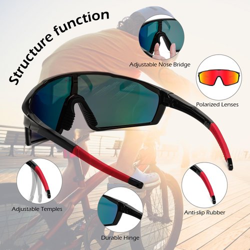 FEISEDY Kids Teens Baseball Polarized Sunglasses Lightweight TR90 Frame UV400 Sports Cycling Shades for Boys Girls B0186