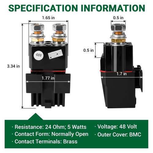 DRIVE UP Golf Cart 48 Volt Solenoid with Resistance for Club Car New Models DS Precedent and Tempo, Replaces OEM 102865901 1014947