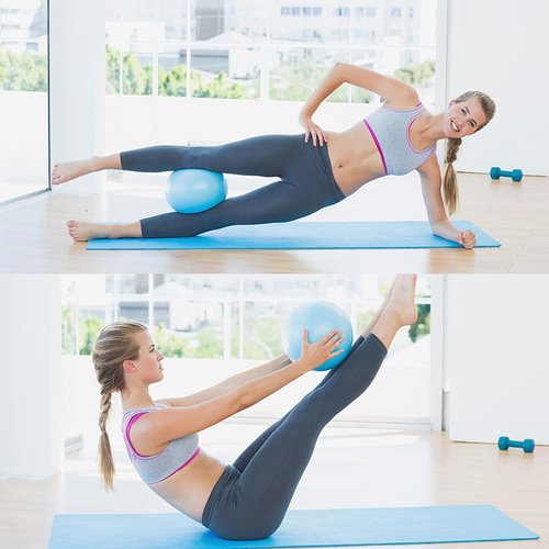 QatmMkt Pilates Kit for Home Workouts - Essential Pilates Equipment Set for Women with Ball & Ring, Home Pilates Accessories for Women & Beginners (Pink)
