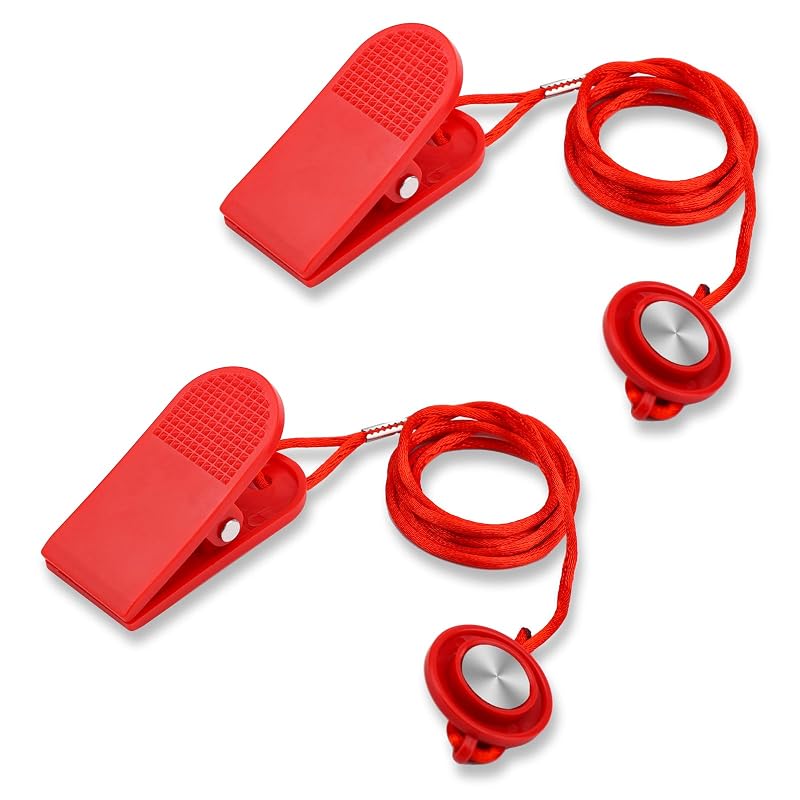 Treadmill Safety Key 2-Pack Universal Magnetic Replacement Key - Red, 41.3''
