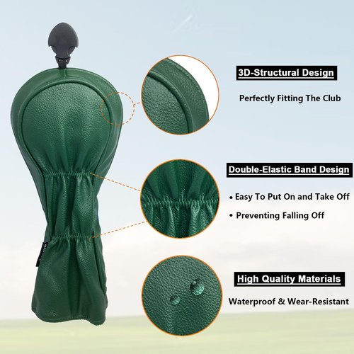 Crystalrain Golf Club Covers Driver Headcover 3 5 Fairway Wood Hybrid Golf Head Covers for Men Women