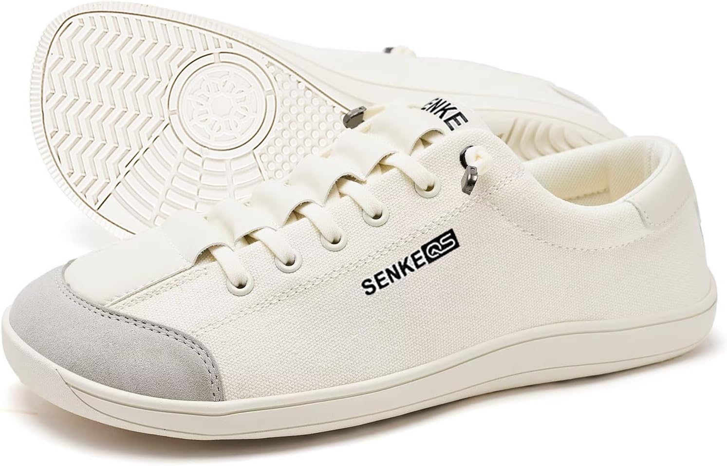 Skiennix Women's Wide Toe Box Shoes - Comfortable Barefoot Slip-On Loafers with Arch Support | Zero Drop Canvas Leather