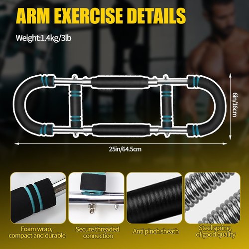 Twister Arm Trainer - Adjustable 60-110lb Resistance Chest & Arm Exerciser, Portable Home Gym Equipment for Upper Body Strength Training, Men & Women