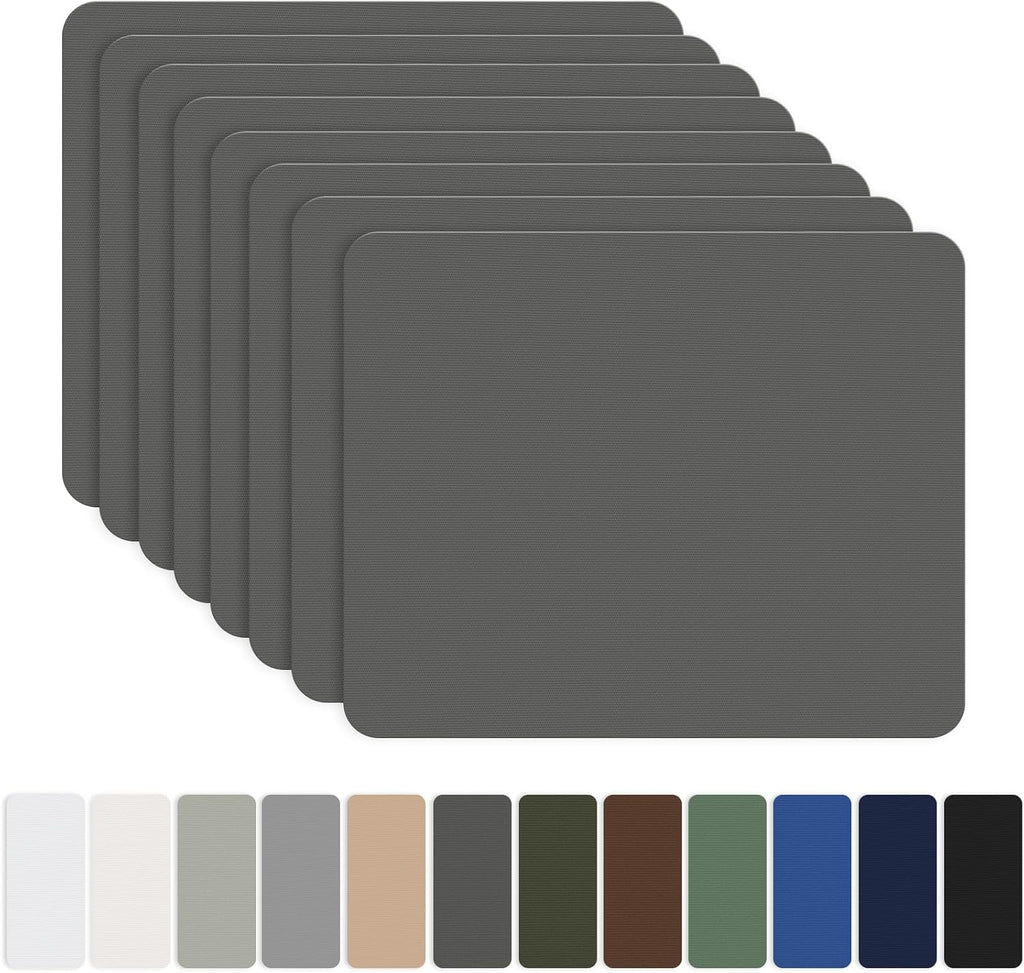 OAZ Nylon Repair Patches - Waterproof Self-Adhesive Fabric Tape Kit | 8 Pieces, 7.87 x 5.9 Inch, Dark Gray