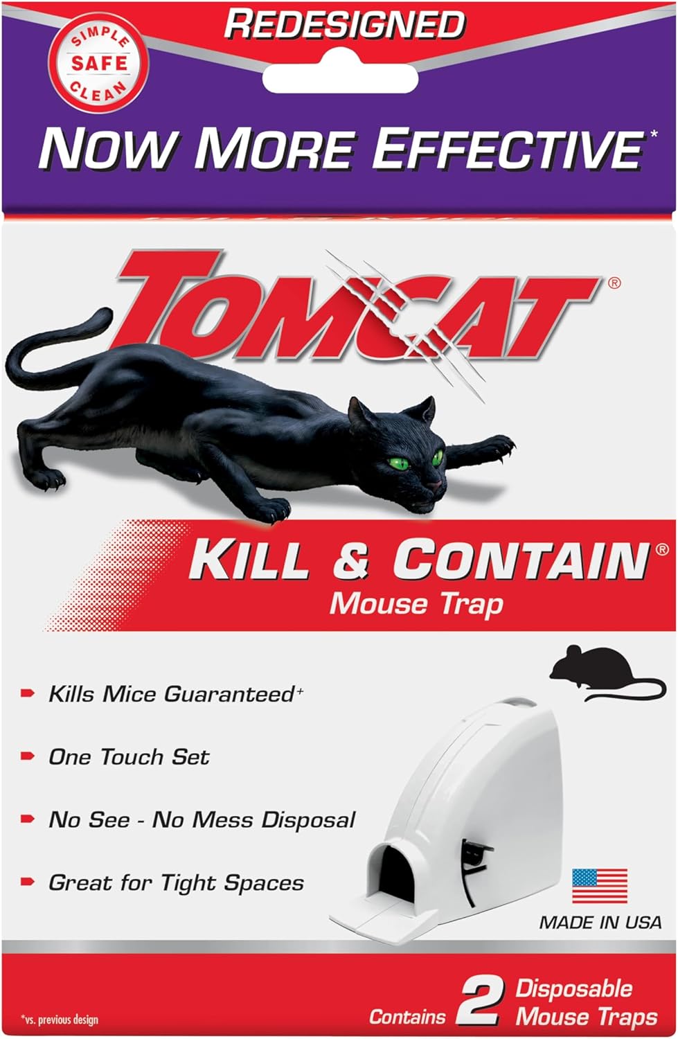 Tomcat Mouse Trap - Kill & Contain Rodents Safely | 2 Traps for Easy Disposal