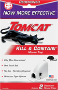 Tomcat Mouse Trap - Kill & Contain Rodents Safely | 2 Traps for Easy Disposal