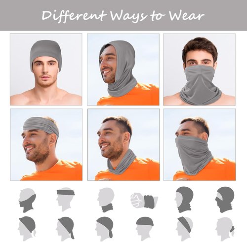 Geyoga UV Protection Cooling Neck Gaiter - 6 Pieces Breathable Face Scarf for Summer Sun Protection