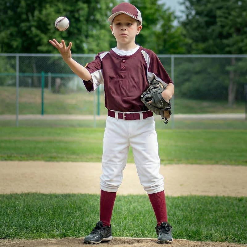 White 8-9 Years Youth Baseball Pants Softball Tee Ball Pant for Boys & Girls