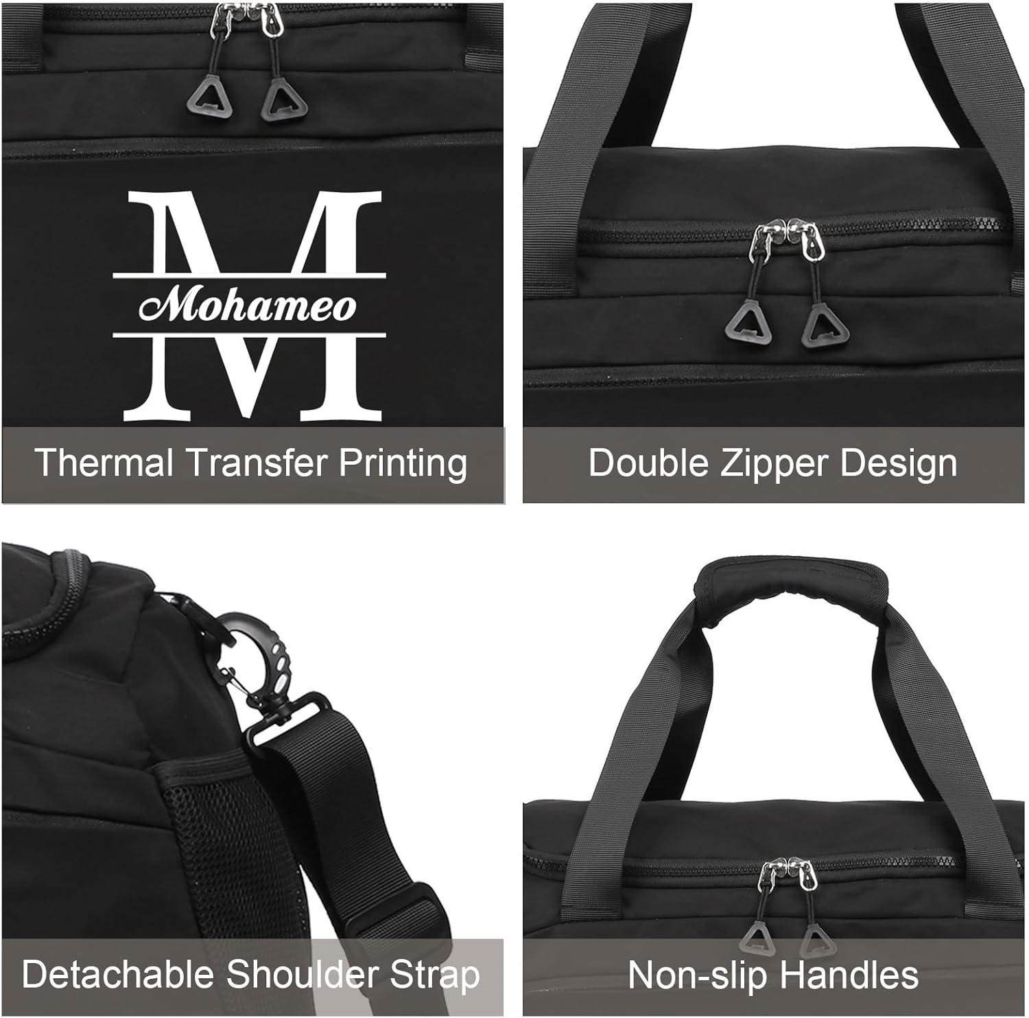 Skiennix Personalized Travel Duffel Bag - Custom Letter Oxford Cloth Gym Bag with Wet Pockets | Ideal for Men & Women