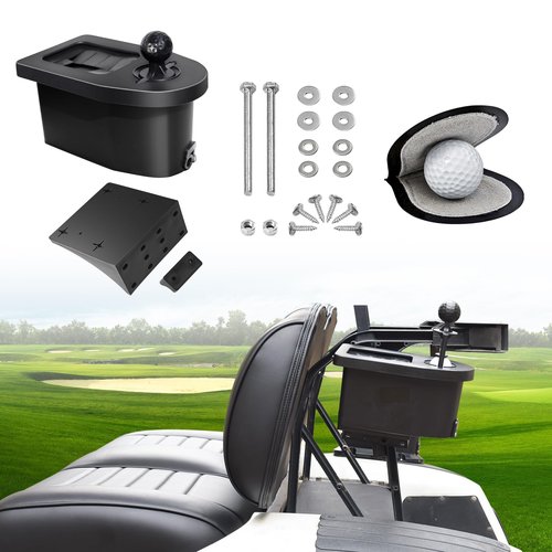 Orle Oko Golf Cart Ball Washer and Club Cleaner Kit with Side Bracket, Golf Ball Washer Cleaner for EZGO, Club Car, Yamaha, Advanced EV, Star EV, Universal & Detachable