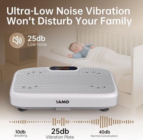 YAMO Vibration Plate Exercise Machine, Vibrating Plate for Lymphatic Drainage Weight Loss, 330lbs Capacity Whole Body Shaking Workout Fitness Platform for Women Men
