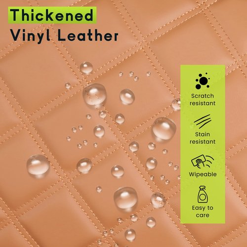 WEIMELL Vinyl Leather Golf Cart Seat Covers for Yamaha G22 G19 G16 G14 G11 G9 G2 Front Seat Cover Fit OEM Ordinary Cushion No Nail Gun Easy to Install & Clean Vinyl Seat Cover Brown (Tan)
