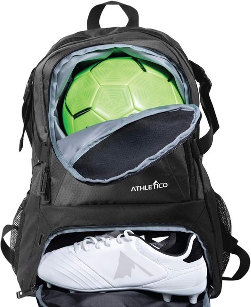 Athletico Soccer Backpack - Versatile Bag for Soccer, Basketball & Football | Includes Cleat & Ball Holder