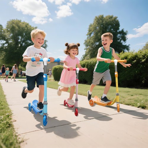 ADUBENRY Kids Kick Scooters, 3 Wheel Scooter for Kids Ages 3-10, LED Lighted Wheels with 3 Adjustable Height Handlebars for Boys & Girls Pink