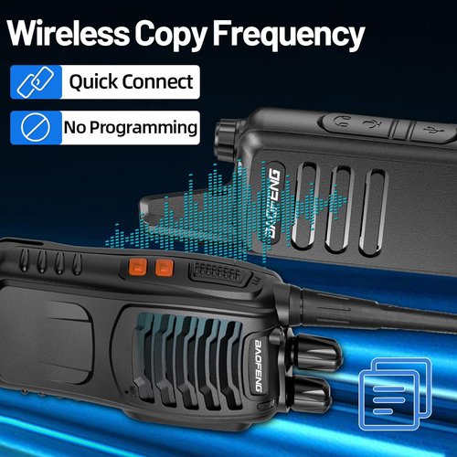 Walkie Talkies Long Range for Adults，radios Rechargeable walkie talkies with Earpieces 2 Way Radios UHF Handheld Transceiver Walky Talky Copy Frequency with Flashlight VOX for Camping Hunting（2 Pack）