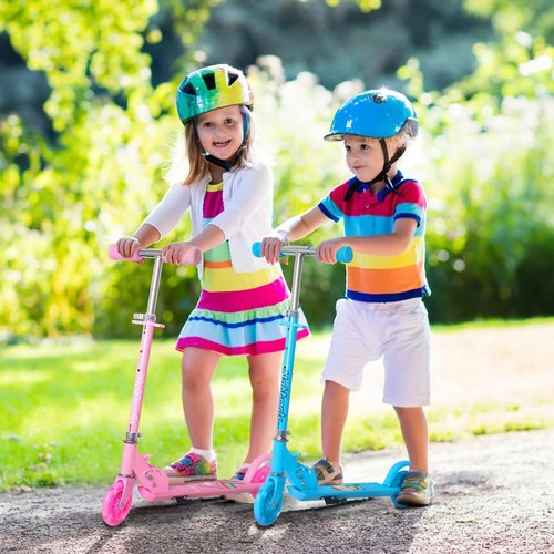 Nattork Scooter for Kids Ages 3-8 – Kick Kids Scooters for Girls & Boys Light up Wheels Portable Lightweight Folding Design with Reducing System and Adjustable Height Handlebars and up to 110 Lbs