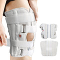 Azmec Straight Leg Brace Tri-Panel Orthopedic Knee Immobilizer 12" Long Adjustable Side Panels Knee Splint – Lightweight Universal Leg Brace for Adolescent, Women and Men - White