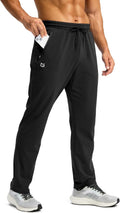 G Gradual Men's Fleece-Lined Winter Pants - Warm Athletic Joggers with 3 Zipper Pockets