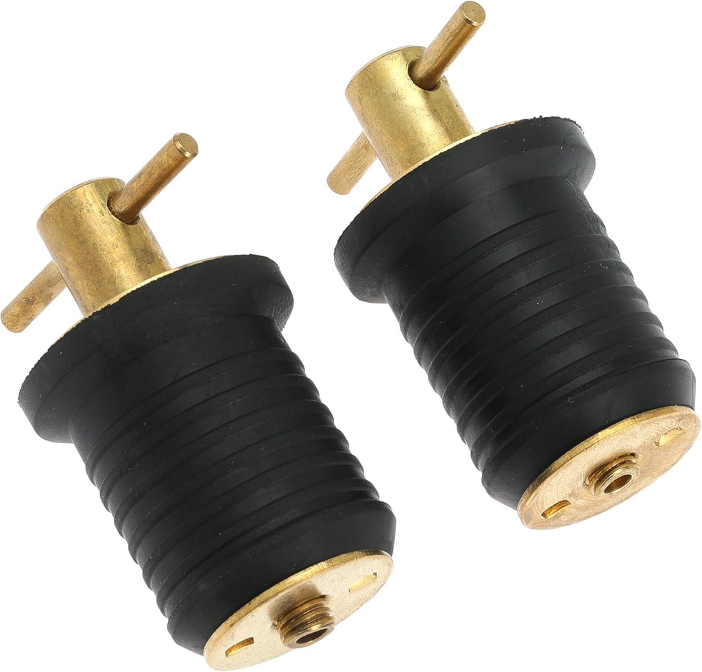 Skiennix Boat Drain Plug Set - Durable Snap Rubber Plugs with Brass Handle - Marine Twist Accessories