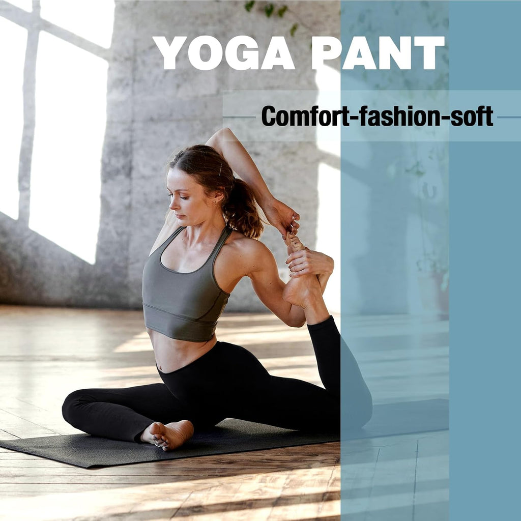SINOPHANT High Waisted Leggings - Buttery Soft Stretchy Yoga Pants with Pockets | Full Length Capri