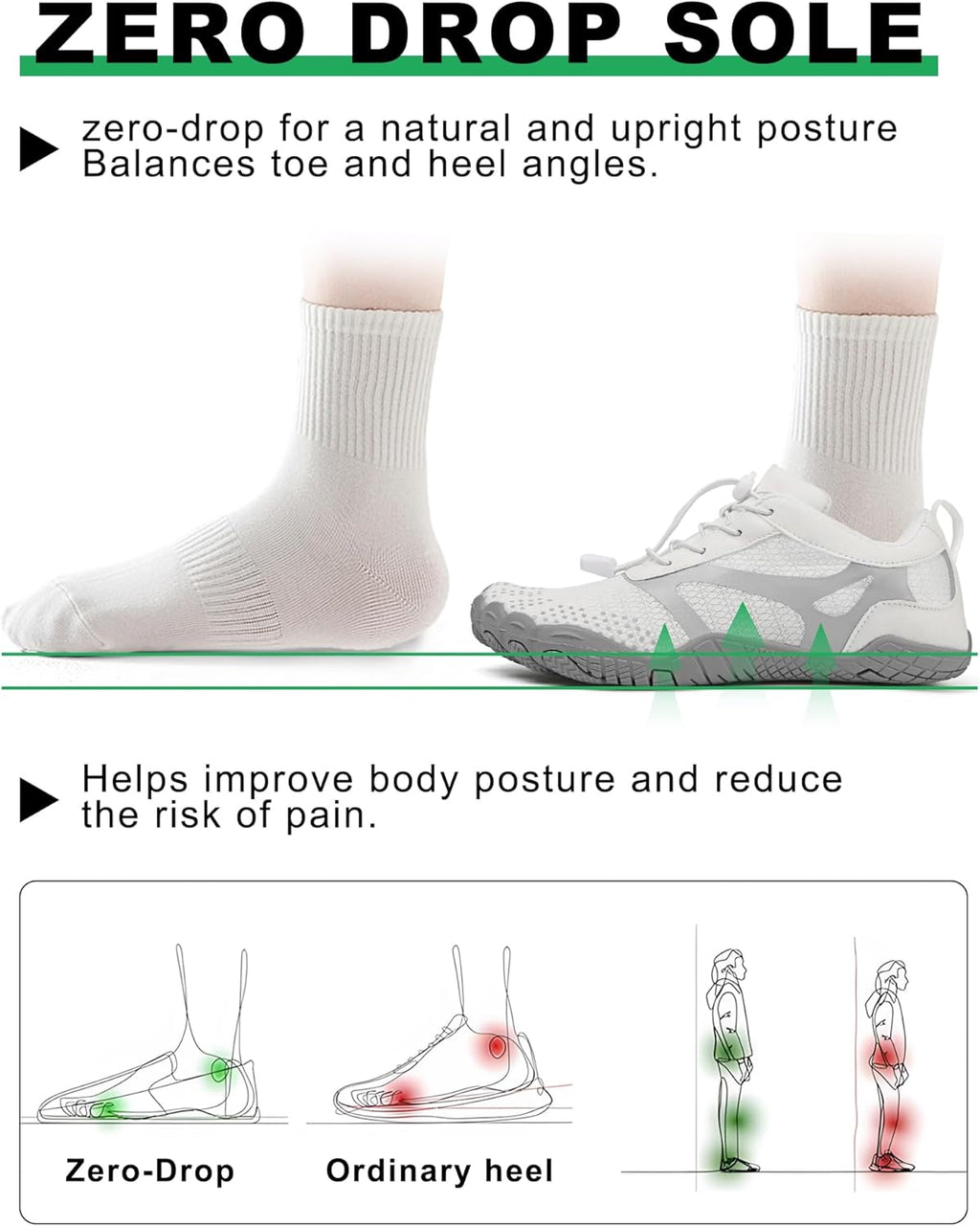 Todaysunny Barefoot Shoes - Minimalist Cross Training Sneakers for Men & Women | Wide Toe Box, Zero Drop Design