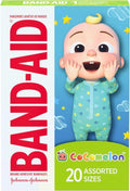 Band-Aid Brand First Aid Bandages - CoComelon Characters for Kids & Toddlers | Sterile, 20 Ct Assorted Sizes